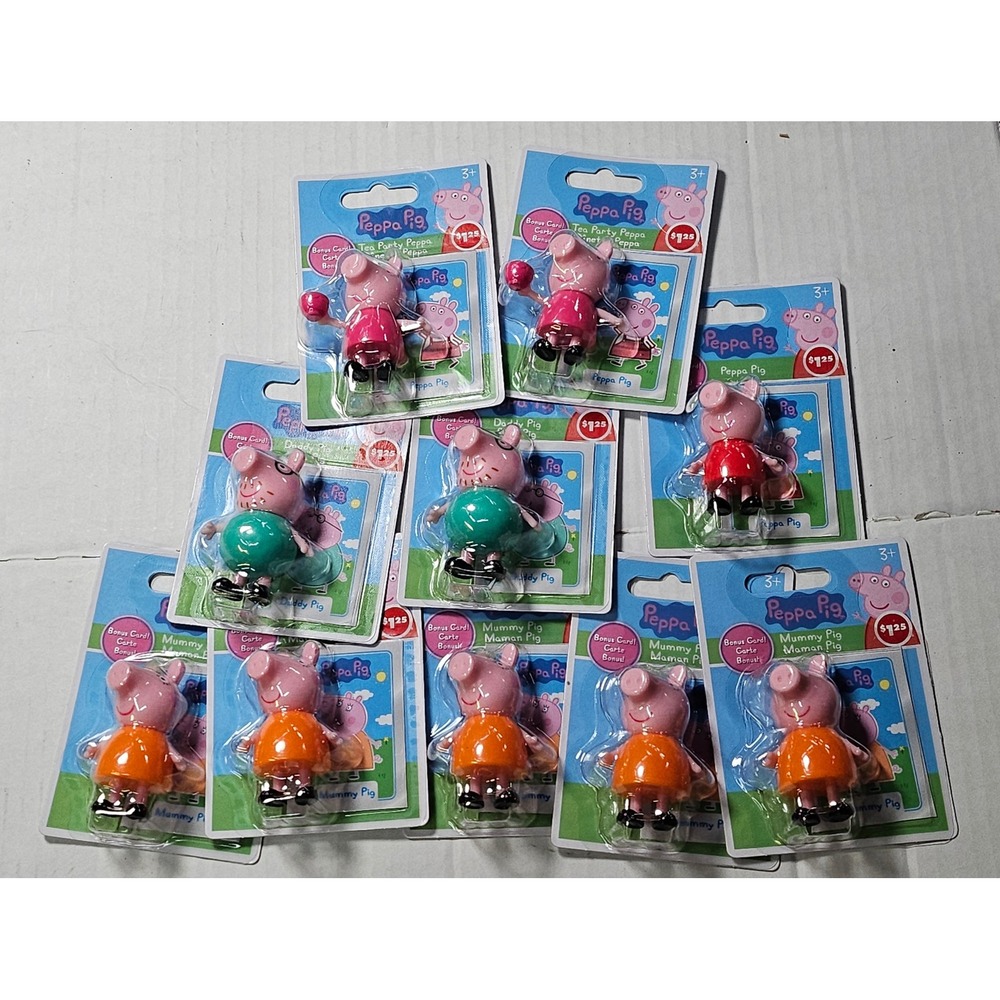 Peppa Pig Just Play Figure Set 10 Pack Tea Party Peppa Daddy Mummy Pig 72630 NEW
